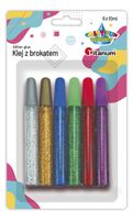 klej z brokatem 6 kolorów x 10ml titanum craft-fun series