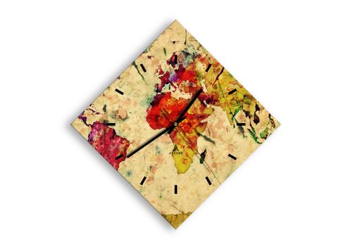 Zegar Ścienny - Mapa Kontynenty  - 30X30 Cm - C3Ad30X30-3582 na Arena.pl