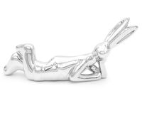 KRÓLIK WIELKANOCNY ZAJĄCZEK SREBRNY FIGURKA 17 cm