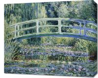 Obraz 60x50cm Water Lilies and Japanese Bridge, Monet Vintage