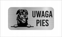 GRAWER Tabliczka laminat 20x10 cm UWAGA PIES Wilczarz irlandzki