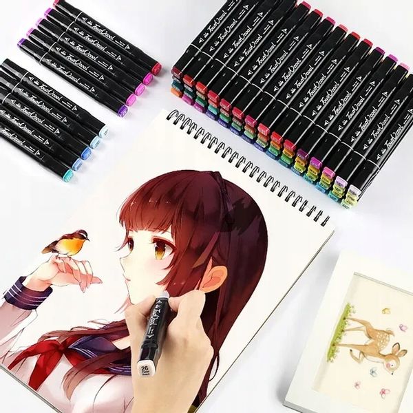 Markery 204 kolory flamastry pisaki dwustronne zdjęcie 7