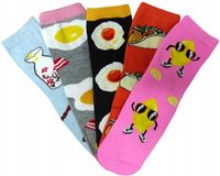 ABS Antypoślizgowe Skarpetki Dziewczęce Bawełniane ŚMIESZNE 5-PAR 19-22