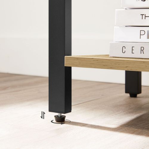 Regał na książki dąb artisan czarny 120 cm 4 półki loftowy na Arena.pl