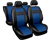 Uniwersalne skórzane pokrowce na siedzenia samochodowe X-LINE NIEBIESKIE