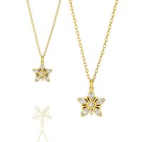 naszyjnik stal szlachetna pozłacana 14k złotem, gwiazdka cyrkonie nst2208