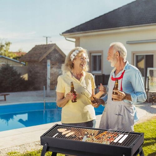 GRILL TURYSTYCZNY SKŁADANY OGRODOWY PRZENOŚNY KEMPINGOWY WĘGLOWY DUŻY 60CM na Arena.pl