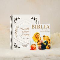 Biblia w pudełku z grawerem Pamiątka Chrztu Świętego OBC-4