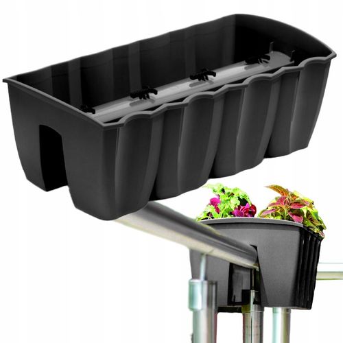 3x Skrzynka na balustradę DCRO600, Doniczka balkonowa +keramzyt 5l Antracyt na Arena.pl