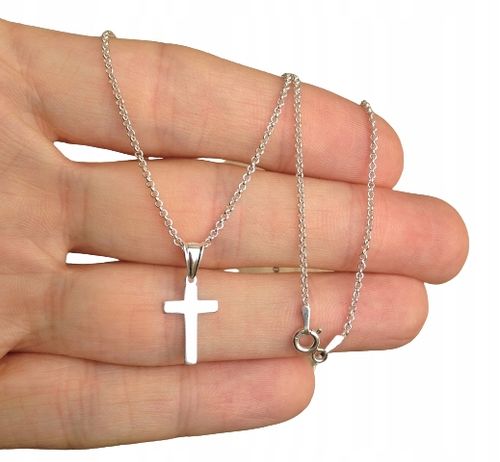 Łańcuszek srebrny 925 Krzyżyk Komplet Srebrny (na PREZENT / Komunia) na Arena.pl