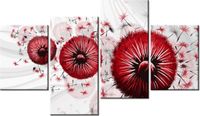 140CM 70 OBRAZ CZERWONE DMUCHAWCE 5 ŚCIENNY