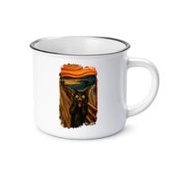 Kot krzyk - inspirowany Van Goghiem - kubek emaliowany na ŚMIESZNY prezent