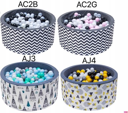 Suchy Basen z piłeczkami 90x40 piłkami 200 wzory dla dzieci kojec z kulkami na Arena.pl