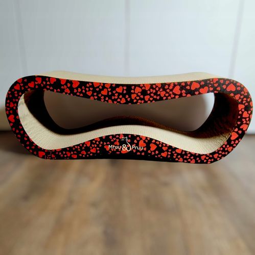 Drapak dla kota LEON | czarny w serca | 78x28x24 cm | MruuPruu na Arena.pl