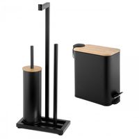 Zestaw Stojak Uchwyt na papier toaletowy + Szczotka do WC + Kosz 5L
