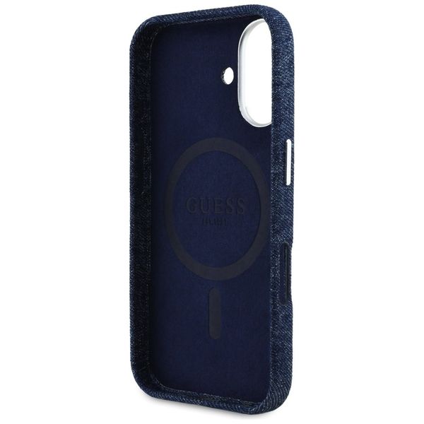 Etui Guess Denim Triangle Logo MagSafe do iPhone 16 niebieski zdjęcie 7