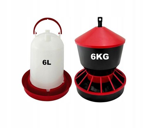 Zestaw dla drobiu POIDŁO 6L + KARMNIK 6KG DLA DROBIU KACZEK GĘSI KUR na Arena.pl