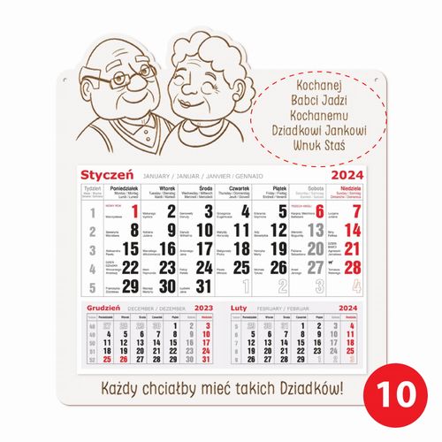 KALENDARZ BABCI I DZIADKA 4 wzory na Arena.pl