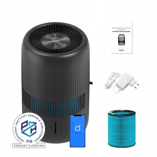 Nawilżacz ewaporacyjny Klarta Humea Grande WiFi Black LED 80m² 600 na Arena.pl