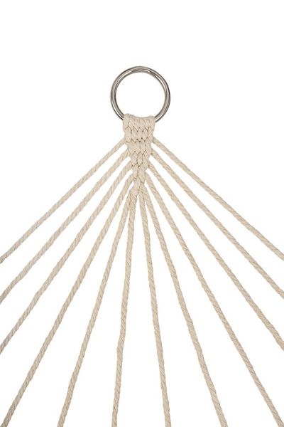 Hamak ogrodowy brazylijski boho siatka frędzle 200cm ecru 250kg zdjęcie 4