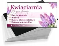 Wizytówki firmowe 200 szt RÓŻNE WZORY do wyboru KWIACIARNIA KWIATY