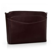 VERA PELLE torebka listonoszka duża klasyczna z paskiem V063 c.brązowa