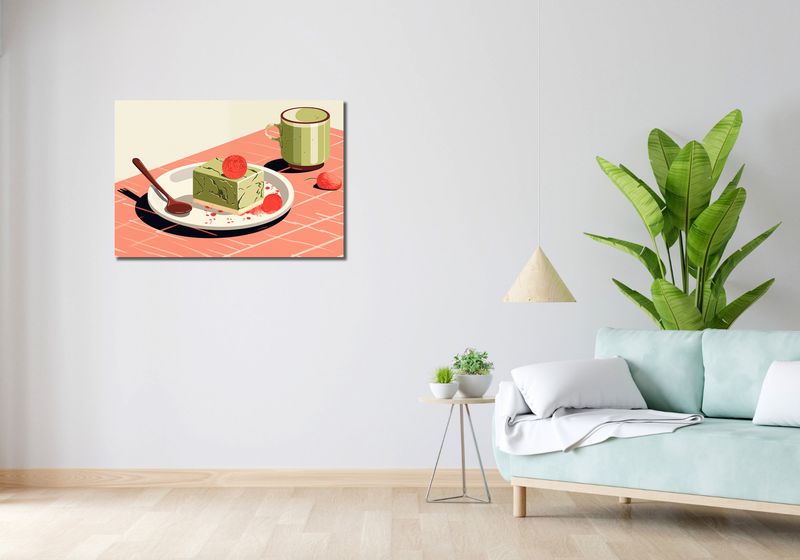 Obraz 90x60cm Deser Matcha zdjęcie 2
