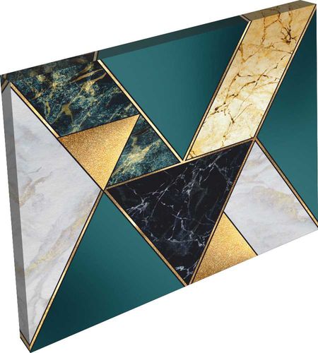 OBRAZ marmur złoty srebrny linie kamień 120x80 na Arena.pl