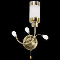 Retro lampa ścienna 8267/1 21QG z kryształkami mosiądz