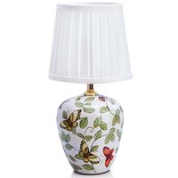 Ceramiczna LAMPA stołowa MANSION 107039 Markslojd abażurowa LAMPKA klasyczna wzorki retro motyle biały