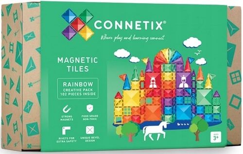 CONNETIX KLOCKI MAGNETYCZNE RAINBOW CREATIVE PACK 102 SZT na Arena.pl