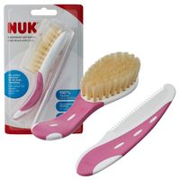 NUK Miękka szczotka i grzebień do włosów dla niemowląt róż