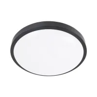 Plafon LED 24W 4000K IP44 czarny z czujnikiem mikrofalowym do wejścia i na schody