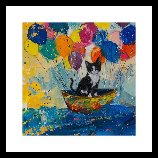 Plakat 30x30cm Kot na Łodzi zdjęcie 3