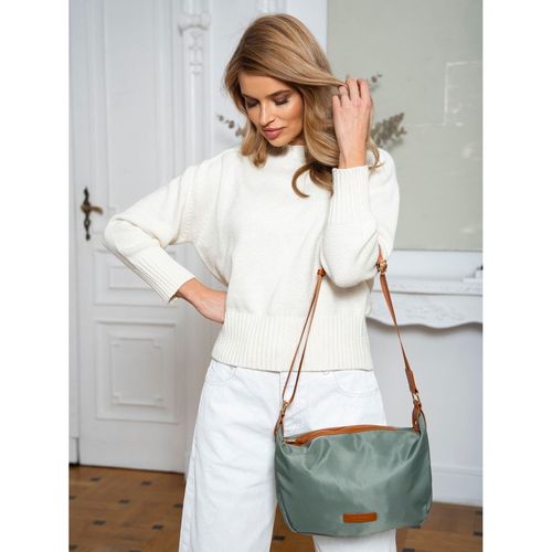 nylonowa listonoszka damska w zielono-brązowym kolorze z zewnętrzną na Arena.pl