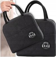 Torba LUNCH BOX termiczna Czarna izolacyjna piknik na jedzenie Śniadaniowa