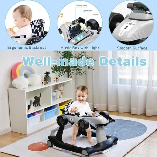 Chodzik dla dziecka 4 w 1, regulacja prawna ze względu na muzykę, szary na Arena.pl