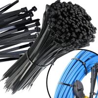 OPASKI ZACISKOWE 3,5X200MM, 100 SZT. OPASKI KABLOWE TRYTUTKI CZARNE MOCNE