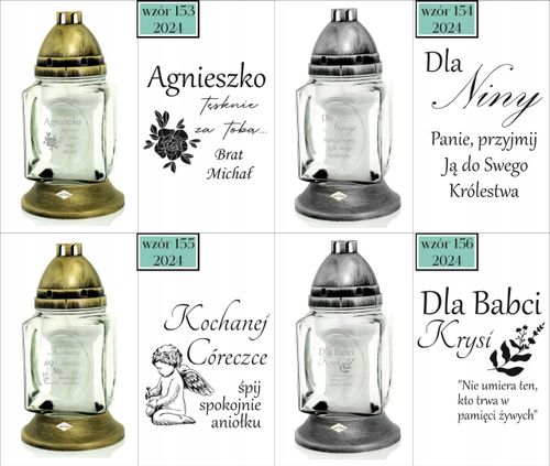 ZNICZ szklany GRAWER KAPLICZKA personalizowany TWÓJ NAPIS dla babci dziadka na Arena.pl