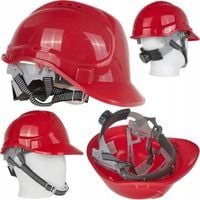 Kask ochronny budowlany BHP regulowany czerwony GEKO
