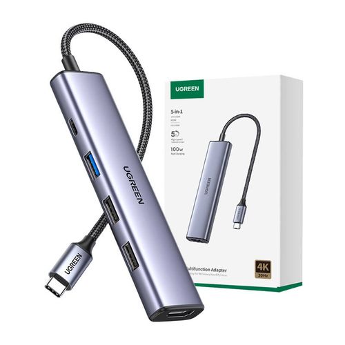 adapter hub ugreen cm478 usb-c do hdmi, usb-a 3.0, 2x usb-a 2.0, pd na Arena.pl