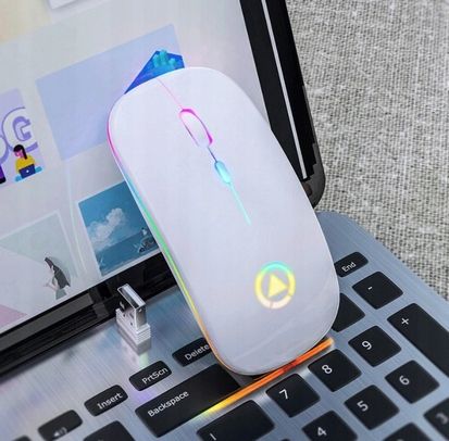 MYSZ BEZPRZEWODOWA DO LAPTOPA PODŚWIETLANA CICHE KLAWISZE 4 KOLORY na Arena.pl