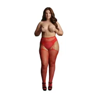 le desir rajstopy siateczkowe plus size z dżetami, elastyczne
