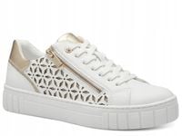 Buty damskie sneakersy białe na suwak na platformie Marco Tozzi 23701 40