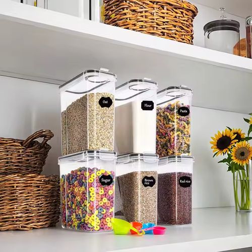 POJEMNIKI NA ŻYWNOŚĆ zestaw 4x2,5L pojemnik kuchenne + nakleji miarki na Arena.pl