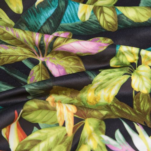 Zasłona gotowa na przelotkach LIVY 140x250 Design91 czarna w roślinny wzór na Arena.pl