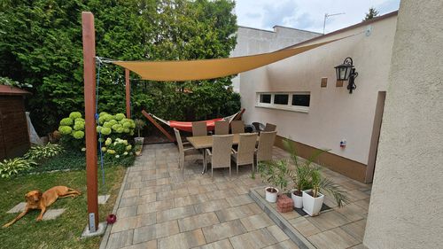 ŻAGIEL PRZECIWSŁONECZNY WODOSZCZELNY PREMIUM DO OGRODU NA TARAS BEŻOWY 2X2 na Arena.pl