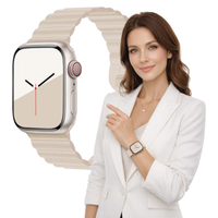 Pasek magnetyczny do Apple Watch38mm 40mm 41mm S10 bransoleta opaska beżowy