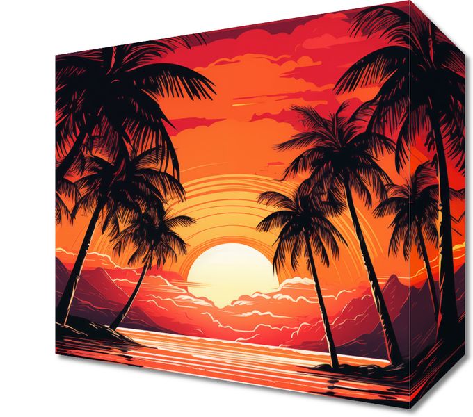 Obraz 20x20cm Palmy Przy Lagunie zdjęcie 1