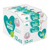 PAMPERS SENSITIVE chusteczki nawilżane dla dzieci 12 x 52 szt